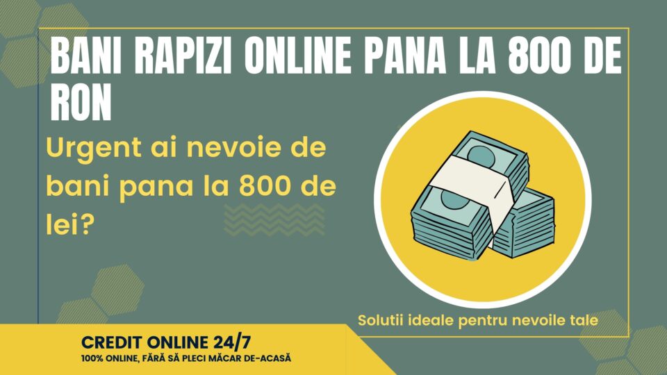 Bani rapizi online pana la 800 de RON